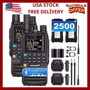 TIDRADIO TD-H3 Ham Radio 8-Band Rechargeable 2500mAh Large Batteries Long Range