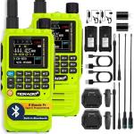 TD-H3 TIDRADIO 8-Band GMRS Handheld Radio, 2Pack, Wireless, Rechargeable -Green
