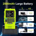 TD-H3 TIDRADIO 8-Band GMRS Handheld Radio, 2Pack, Wireless, Rechargeable -Green