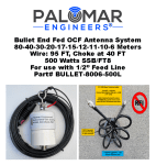 Bullet End Fed OCF Antenna System, 100/500/1500/5000 Watt Options, 95 Feet, 8...
