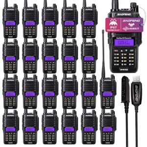 Mirkit 23X Baofeng UV-9R Plus MK1 (UV-82 3rd gen) Waterproof Radio 8W Max Power 2024 VHF/UHF 144-148/420-450MHz Walkie-Talkie, 2200mAh Baofeng Battery, Programming Cable, IP67 Dust/Cold/Waterproof
