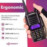Mirkit 23X Baofeng UV-9R Plus MK1 (UV-82 3rd gen) Waterproof Radio 8W Max Power 2024 VHF/UHF 144-148/420-450MHz Walkie-Talkie, 2200mAh Baofeng Battery, Programming Cable, IP67 Dust/Cold/Waterproof