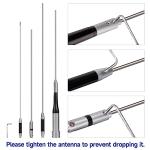 Bingfu Mobile Ham Radio High Gain Antenna Dual Band VHF UHF 144 430MHz Anti-Rust 62inch Antennae PL259 Male for Vehicle Car Truck Amateur Two Way Radio