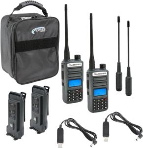 Rugged Radios GMRS Adventure Pack Two Way Handheld Radio Walkie Talkie for Hiking Camping Overlanding Off Road – Features Grey Long Range Weather Channels Rechargeable Battery