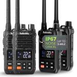 Radioddity X1 Walkie Talkies Long Range, IP67 Waterproof Heavy Duty FRS Two Way Radios with Noise Reduction, Recording, NOAA Scan & Alert, VOX, SOS, 2500mAh USB-C for Outdoor Job Site, 4 Pack