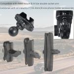 HYS 1'' Ball Mount Base with Belt Clip/Round Knob Holder for Handheld CB Radio&Romote Speaker Mic, 1'' TPU Ball Adapter Compatible with RAM Mounts B Size 1 Inch Ball Double Socket Arm