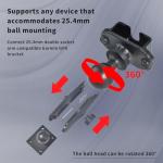 HYS 1'' Ball Mount Base with Belt Clip/Round Knob Holder for Handheld CB Radio&Romote Speaker Mic, 1'' TPU Ball Adapter Compatible with RAM Mounts B Size 1 Inch Ball Double Socket Arm