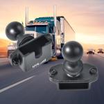 HYS 1'' Ball Mount Base with Belt Clip/Round Knob Holder for Handheld CB Radio&Romote Speaker Mic, 1'' TPU Ball Adapter Compatible with RAM Mounts B Size 1 Inch Ball Double Socket Arm