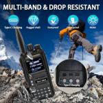 GMRS Ham Radios Long Range: MaxTalker TK-W60 Rechargeable 2 Way Radio Long Range Waterproof Ham Radio Handheld, AM/FM/NOAA/UHF/VHF Radio, Walkie Talkies for Adults 2 Pack
