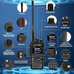 GMRS Ham Radios Long Range: MaxTalker TK-W60 Rechargeable 2 Way Radio Long Range Waterproof Ham Radio Handheld, AM/FM/NOAA/UHF/VHF Radio, Walkie Talkies for Adults 2 Pack