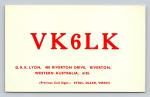 Ham Radio QSL VK6LK Riverton Australia 1972 Yaesu FT200 FL2000