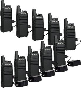 Long Range Walkie Talkies Retevis RT22 Rechargeable Two Way Radios 10Pack & USB