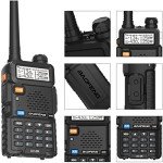 Baofeng UV-5R Dual Band Two Way Radio Handheld Ham Radio Long Range Walkie Talkies Pack of 10 for Adults School Team Management (Black)