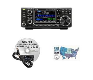 Icom IC-7300 HF/50MHz 100W Base Transceiver with RT Systems Programming Software and Cable and Ham Guides TM Quick Reference Card Bundle!!