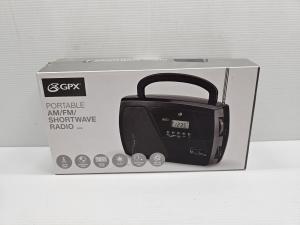 GPX Portable AM FM Shortwave Radio R353B Digital Clock New in Box Vintage Style