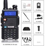 Baofeng UV-5R Dual Band Two Way Radio Handheld Ham Radio Long Range Walkie Talkies Pack of 10 for Adults School Team Management (Black)