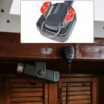 HYS Handheld Radio/Shoulder Speaker Mic with Belt Clip Holder, Handheld Marine Radio/CB Radio with Universal Round Knob Hanger Mount for Anytone Kenwood Midland Motorola Uniden Yaesu, 1pc