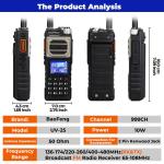 Baofeng UV-25 10W Tri Band Power Walkie Talkie Long Range Type-C Two Way Radio