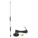 Eightwood Car Mobile Ham Radio Antenna High Gain Dual Band VHF UHF 136-174MHz 400-480MHz PL259 Male Antennae Magnetic Base with SMA Female to SO239 Adapter for BTECH Anytone Baofeng Radios