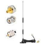 Eightwood Car Mobile Ham Radio Antenna High Gain Dual Band VHF UHF 136-174MHz 400-480MHz PL259 Male Antennae Magnetic Base with SMA Female to SO239 Adapter for BTECH Anytone Baofeng Radios