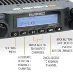 Rugged Radios Rambler G4 GMRS Mobile Radio Long Range 46 Watts Repeater Capable RAM Mount Compatible
