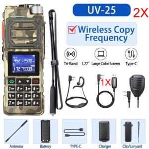 2X BAOFENG UV25 WALKIE TALKIE LONG RANGE TRI-POWER FM TWO WAY HAM RADIO 10W SET