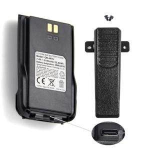 VMUKSAN Anytone Original 3100mAh AT-D878UV Battery Pack with USB-C Port Includes Belt Clip for AT-D878UV Plus/D878UV/D868UV