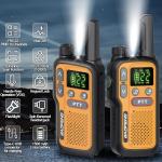 2 PACK 500M Walkie Talkie Two Way Radio 1500mAh Li-ion-USB-C, FlashLight- L Deal