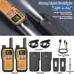 2 PACK 500M Walkie Talkie Two Way Radio 1500mAh Li-ion-USB-C, FlashLight- L Deal