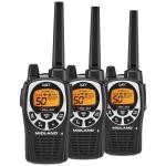 Midland GXT1000X3VP4 GMRS Two-Way Radio (50-Channel, Long Range, 142 Privacy Codes, SOS, NOAA, Rechargeable Nickle Battery, Black/Silver, 3-Pack)