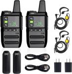Long Range Walkie Talkies Waterproof FRS Rechargeable Two Way Radios 2 Pack