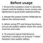 KETELESE T3G Heavy Duty Walkie Talkies, IP67 Waterproof Two Way Radio with Earpiece, Triple Proof, Three Charging Options, USB, NOAA, Emergency GMRS 2 Way radios(6 Pack), Black/Grey
