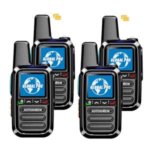 Global Lifetime Free Walkie Talkies Unlimited Range 4G LTE PoC(Push-to-Talk Over Cellular) Radios Nationwide PTT Two Way Radios Long Distance for Family, Logistics, Company 2pcs with sim Card (4PCS)