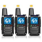 Global Lifetime Free Walkie Talkies Unlimited Range 4G LTE PoC(Push-to-Talk Over Cellular) Radios Nationwide PTT Two Way Radios Long Distance for Family, Logistics, Company 2pcs with sim Card (3PCS)