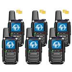 Global Lifetime Free Rapid Walkie Talkies Unlimited Range 4G LTE PoC(Push-to-Talk Over Cellular) Radios Nationwide PTT Two Way Radios Long Distance for Family,Logistics,Company 6packs (Black, 6pcs)