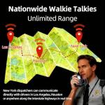 Global Lifetime Free Rapid Walkie Talkies Unlimited Range Nationwide PTT 4G LTE PoC Long Range Two Way Radios Long Distance 5000 Miles Professional for Family,Outdoor,Logistics (2 Pack with SIM)