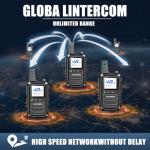 Global Lifetime Free Rapid Walkie Talkies Unlimited Range 4G LTE PoC(Push-to-Talk Over Cellular) Radios Nationwide PTT Two Way Radios Long Distance for Family,Logistics,Company 6packs (Black, 6pcs)