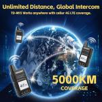 TIDRADIO TD-M15 Rapid Global Walkie Talkies 5000 Mile Long Range Poc radios, 4G LTE Unlimited Range Nationwide PTT Two Way Radios for Family, Logistics, Company, Construction Site with Sim Card (2pcs)