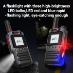 Lifetime Use Satellite Walkie Talkies with SIM Cards Global Unlimited Range Walkie Talkies 4G LTE POC Radio Dual SIM 3000 Mile Range Walkie Talkie 3000mAh Battery with Flashlight (MC-398)