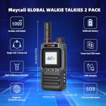 Lifetime Use Satellite Walkie Talkies with SIM Cards Global Unlimited Range Walkie Talkies 4G LTE POC Radio Dual SIM 3000 Mile Range Walkie Talkie 3000mAh Battery with Flashlight (MC-398)