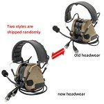 HEARFALCOM Dual Communication COMTA III Tactical Headset with PTT Adapters U94 PTT Compatible with Baofeng UV-5R, UV-82 Walkie Talkie Suitable for Airsoft Sports, Hunting, Hearing Protection (DE)