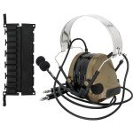 HEARFALCOM Dual Communication COMTA III Tactical Headset with PTT Adapters U94 PTT Compatible with Baofeng UV-5R, UV-82 Walkie Talkie Suitable for Airsoft Sports, Hunting, Hearing Protection (DE)