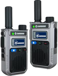 CARRBORG A63 Nationwide Lifetime Free LTE Walkie Talkies Unlimited Range 4G Two Way Radios Long Range Global POC with SIM Cards（2 Pack）