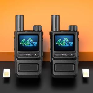 Global Rapid Walkie Talkies Unlimited Range 4G LTE PoC Radios Nationwide PTT Two-Way Radios 5000+ Miles,Long Distance Radios for Truck Fleet,Construction site, 2Units with SIM Card