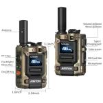 Walkie Talkies Airiton Radios Unlimited Range Nationwide 4G Long Distance 5000 Miles Handheld POC Two Way Radio AI-G7 Push to Talk Over Cellular Radio Long Range Walkie Talkie (2 with SIM Card)