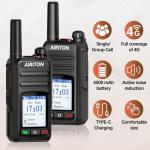 AIRITON Walkie Talkies Fast Radio Unlimited Range Nationwide 4G Long Distance 5000 Miles Handheld POC Two Way Radio Push to Talk Over Cellular Radio Walkie Talkie for Group(2 with SIM Card)