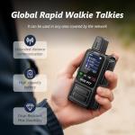 Global Rapid Walkie Talkies【Lifetime Free】, Unlimited Range 4G LTE PoC (Push-to-Talk Over Cellular) Radios, Nationwide PTT Two Way Radios, Long Distance for Family, Logistics, Company with SIM Card