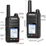 AIRITON Walkie Talkies Fast Radio Unlimited Range Nationwide 4G Long Distance 5000 Miles Handheld POC Two Way Radio Push to Talk Over Cellular Radio Walkie Talkie for Group(2 with SIM Card)