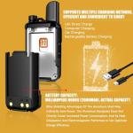 Long Range Walkie Talkies - Unlimited Nationwide Two-Way Radios with Free Lifetime SIM Card,4G PoC for Construction/Fleet Dispatch/Family Emergencies (Black (Includes Headphones) 3)