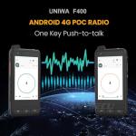 Uniwa F400 Network Radio 4G LTE Rugged Phone Android 15 PTT Walkie Talkie Unlocked PoC Radio 4.0 inch Touch Screen Support Zello and Real PTT